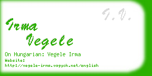 irma vegele business card